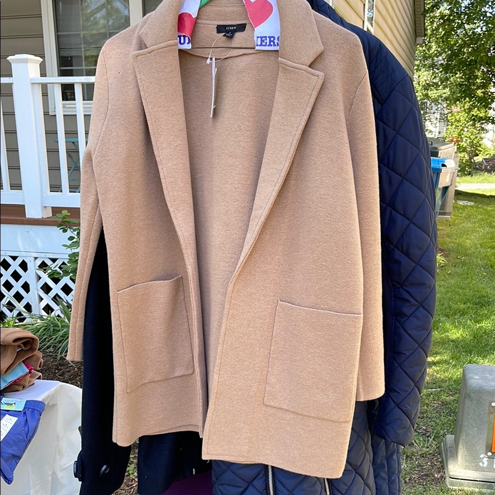 Camel J Crew Sweater Blazer small